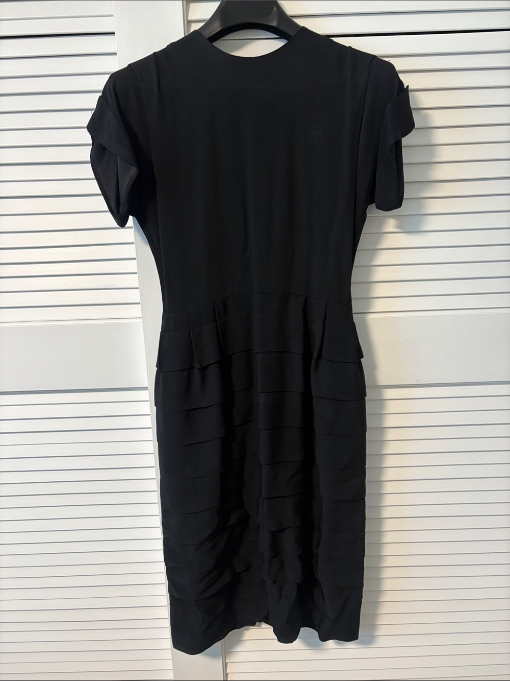 Vintage Black Tiered Short-Sleeve Dress
